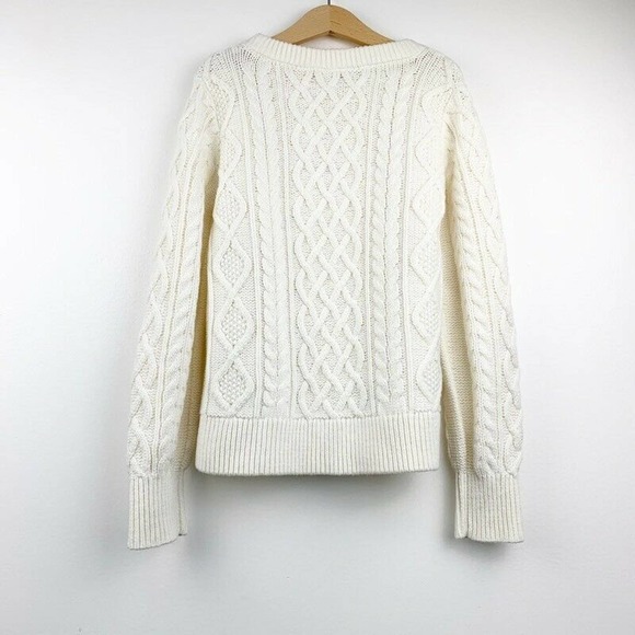Gap Girls Pullover Sweater White Cable Knit M - Picture 3 of 7